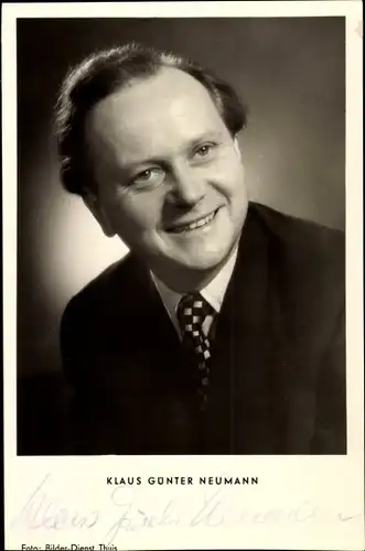 Ak Schauspieler Klaus Günter Neumann, Portrait, Autogramm