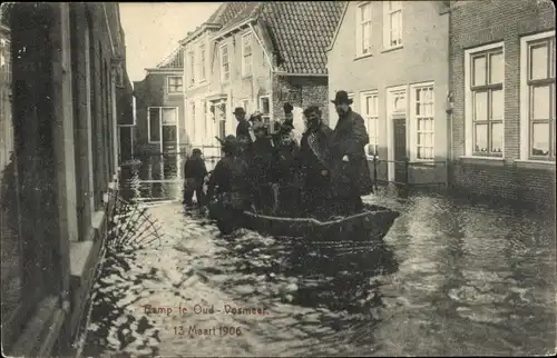 Ak Zeeland Niederlande, Ramp te Oud Vosmeer 1906, Hochwasser