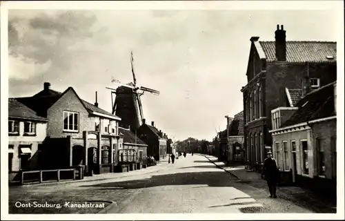 Ak Oost Souburg Zeeland Niederlande, Kanaalstraat, Molen