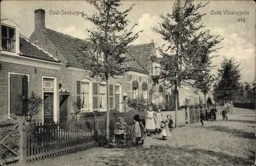 Ak Oost Souburg Zeeland Niederlande, Oude Vlissingsche weg