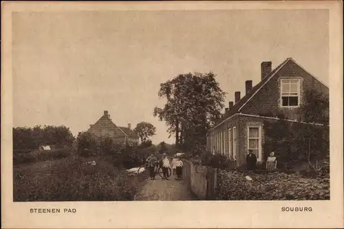 Ak Oost Souburg Zeeland Niederlande, Steenen Pad