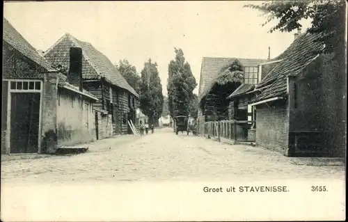 Ak Stavenisse Zeeland Niederlande, Straßenpartie