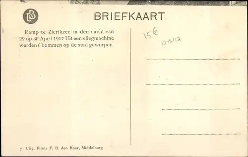 Ak Zierikzee Zeeland Niederlande, Verwoeste slaapkamer in een perceel aan de Oude Haven