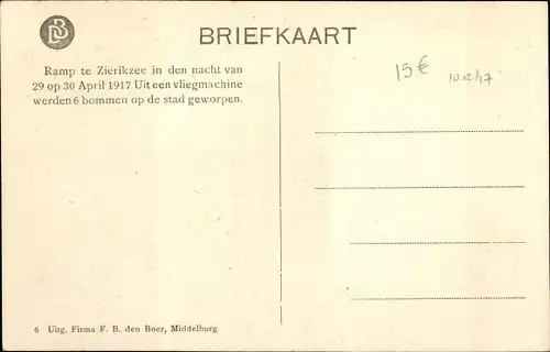 Ak Zierikzee Zeeland Niederlande, Gat, veroorzaakt door een bom in den tuin van een perceel