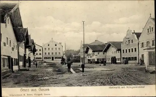 Ak Gerzen Niederbayern, Hofmarkt, Kriegerdenkmal