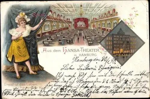 Litho Hamburg Mitte St. Georg, Hansa Theater, Innenansicht