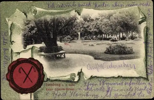 Passepartout Ak Bad Homburg vor der Höhe Hessen, Kaiser Friedrich Anlage