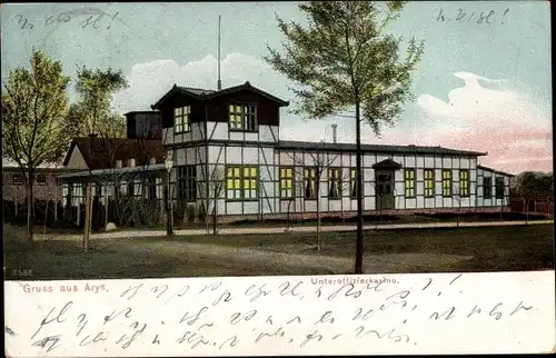 Ak Orzysz Arys Ostpreußen, Truppenübungsplatz, Unteroffizierkasino