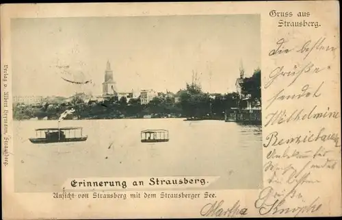 Ak Strausberg in der Mark, Blick über den Strausberger See