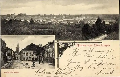 Ak Lorquin Lörchingen Lothringen Moselle, Panorama, Straßenpartie