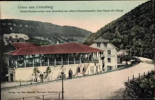 Ak Lutzelbourg Lützelburg Lothringen Moselle, Restauration zum Bahnhof