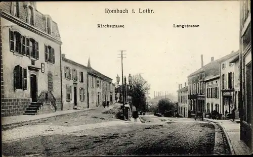 Ak Rombas Rombach Lothringen Moselle, Kirchstraße, Langstraße