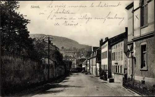 Ak Sierck Moselle, Straßenpartie