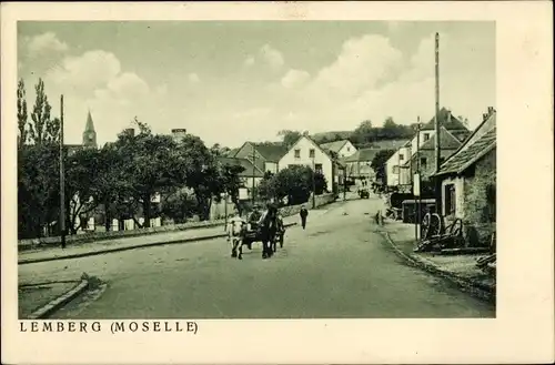 Ak Lemberg Lothringen Moselle, Straßenpartie