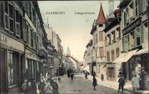 Litho Sarrebourg Saarburg Lothringen Moselle, Langestraße
