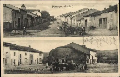 Ak Püttingen Lothringen Moselle, Straßenpartien