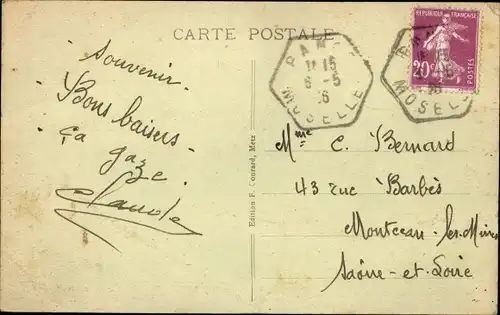 Ak Pange Moselle, Vue principale