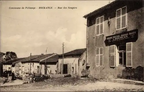 Ak Bockange Piblange Moselle, Straßenpartie, Papeterie