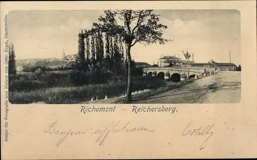 Ak Richemont Reichersberg Lothringen Moselle, Straßenpartie