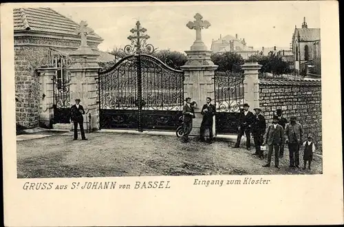 Ak Saint Jean de Bassel Sankt Johann von Bassel Lothringen Moselle, Klostereingang