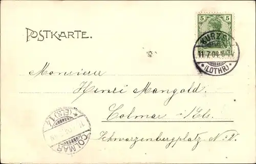 Ak Courcelles Chaussy Kurzel Lothringen Moselle, Auguste Viktoria Stift, Ev. Mädchenpensionat