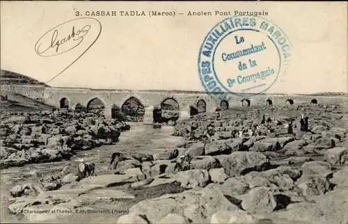 Ak Kasbah Kasba Tadla Marokko, Ancien Pont Portugais