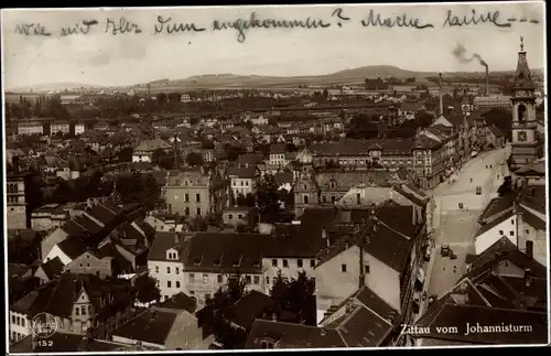 Ak Zittau in der Oberlausitz, Blick vom Johannisturm auf den Ort