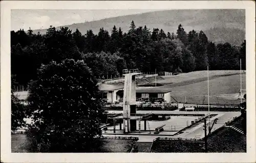 Ak Friedrichroda in Thüringen, Schwimmbad mit Sprungturm