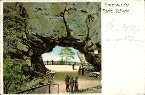 Litho Bad Schandau Sächsische Schweiz, Kuhstall