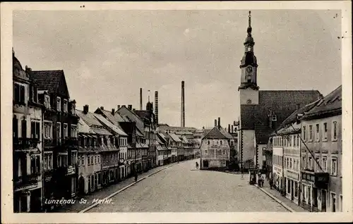 Ak Lunzenau in Sachsen, Markt, Geschäfte