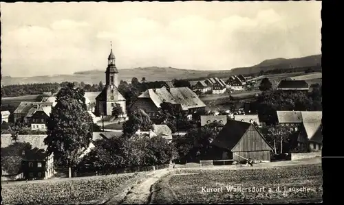 Ak Waltersdorf Großschönau Oberlausitz, Lausche, Ortspanorama, Kirche