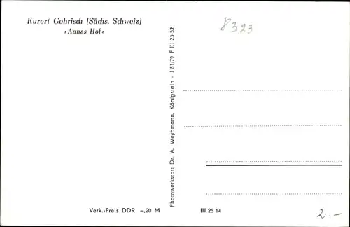 Ak Gohrisch Sächsische Schweiz, Annas Hof