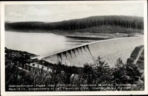 Ak Lengefeld im Erzgebirge Sachsen, Saidenbachtalsperre