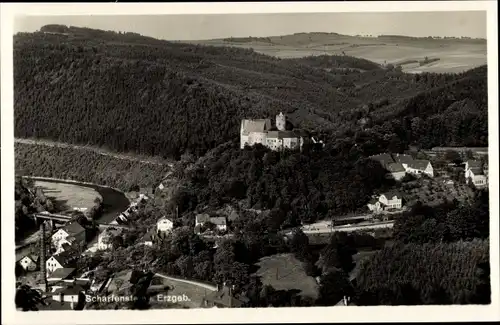 Ak Scharfenstein Drebach im Erzgebirge Sachsen, Panorama