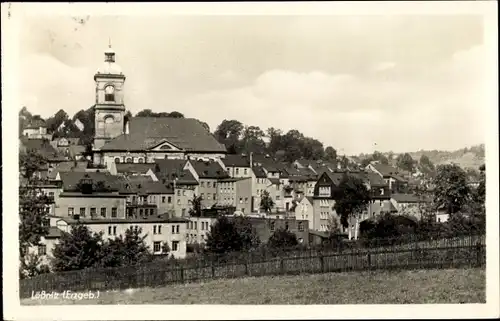 Ak Lößnitz im Erzgebirge, Ortsansicht, Kirche