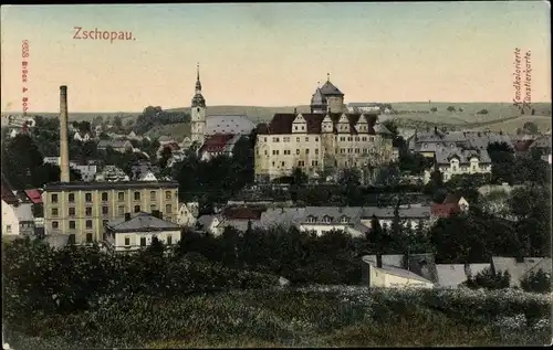 Ak Zschopau im Erzgebirge Sachsen, Ortsansicht