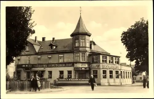 Ak Tabarz im Thüringer Wald, Spindlerplatz, Kurhotel Restaurant Deutscher Hof