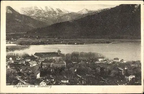 Ak Tegernsee in Oberbayern, Blauberg, Panorama