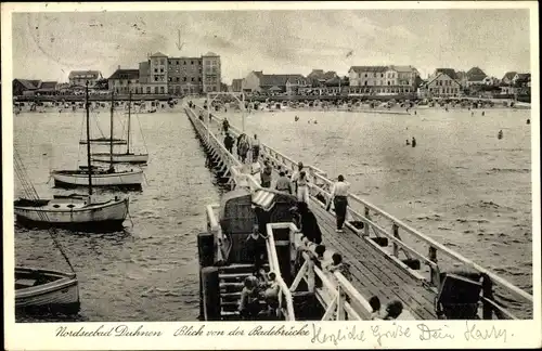Ak Nordseebad Duhnen Cuxhaven, Blick von der Badebrücke