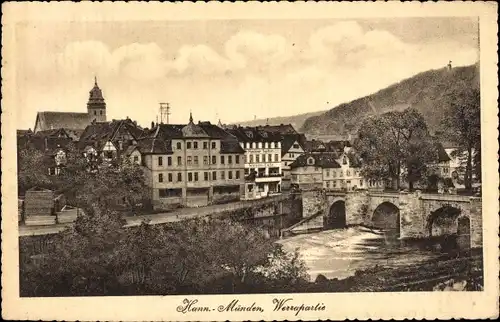 Ak Hann. Münden in Niedersachsen, Werrapartie