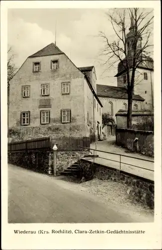 Ak Wiederau in Sachsen, Clara Zetkin Gedächtnisstätte, Straßenpartie