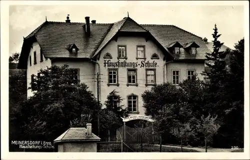 Ak Meinersdorf Burkhardtsdorf im Erzgebirge, Haushaltungs-Schule