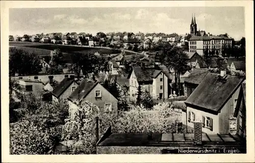 Ak Niederwürschnitz im Erzgebirge Sachsen, Ortspanorama