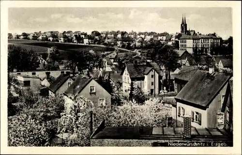 Ak Niederwürschnitz im Erzgebirge Sachsen, Ortsansicht