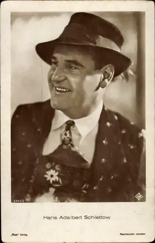 Ak Schauspieler Hans Adalbert Schlettow, Portrait in Tracht