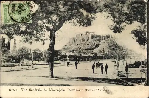 Ak Athen Griechenland, Vue générale de l'Acropole, Akropolis