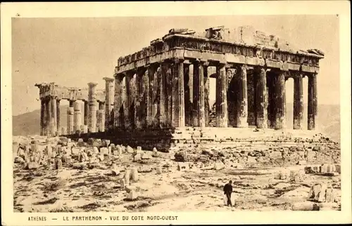 Ak Athen Griechenland, Le Parthenon, vue du Cote Nord-Ouest