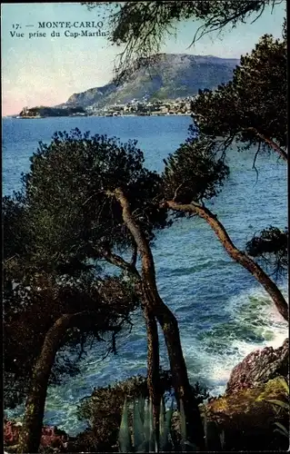 Ak Monte Carlo Monaco, Vue prise du Cap Martin
