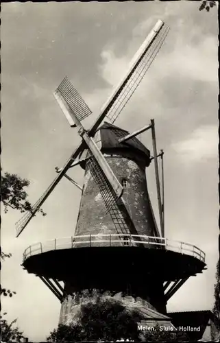 Ak Sluis Zeeland Niederlande, Molen