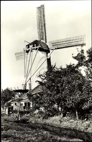 Ak Delft Südholland Niederlande, Korenmolen De Pauwmolen